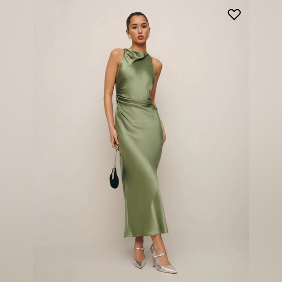 Reformation - size 2 - Silk Casette Dress (color: artichoke) - Picture 7 of 7